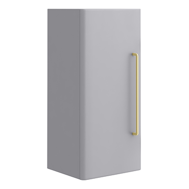 Odyssey Grey Wall Hung Cabinet with Brushed Brass Handle - 650mm