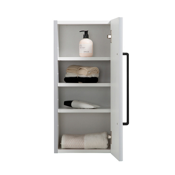 Odyssey Grey Wall Hung Cabinet with Matt Black Handle - 650mm