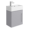 Odyssey Grey Wall Hung Cloakroom Vanity Unit - 450mm Wide with Chrome Handle (Left Hand Option)