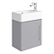 Odyssey Grey Wall Hung Cloakroom Vanity Unit - 450mm Wide with Chrome Handle (Right Hand Option)