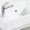 Odyssey Grey Wall Hung Cloakroom Vanity Unit - 450mm Wide with Matt Black Handle (Left Hand Option)