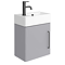 Odyssey Grey Wall Hung Cloakroom Vanity Unit - 450mm Wide with Matt Black Handle (Left Hand Option)