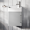 Odyssey Grey Wall Hung Cloakroom Vanity Unit - 450mm Wide with Matt Black Handle (Right Hand Option)