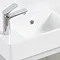 Odyssey Grey Wall Hung Cloakroom Vanity Unit - LH 450mm Wide with Brushed Brass Handle