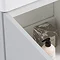 Odyssey Grey Wall Hung Cloakroom Vanity Unit - LH 450mm Wide with Brushed Brass Handle