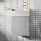 Odyssey Grey Wall Hung Cloakroom Vanity Unit - 450mm Wide with Brushed Brass Handle (Right Hand Option)