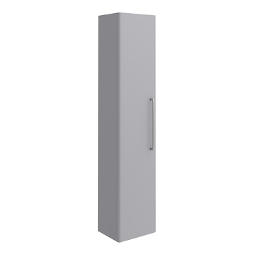 Odyssey Grey Wall Hung Tall Storage Unit with Chrome Handle - 1400mm