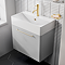 Odyssey Grey Wall Hung Vanity Unit - 600mm Wide with Brushed Brass Handle