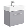 Odyssey Grey Wall Hung Vanity Unit - 600mm Wide with Chrome Handle