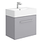 Odyssey Grey Wall Hung Vanity Unit - 600mm Wide with Chrome Handle