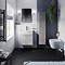 Odyssey Grey Wall Hung Vanity Unit - 600mm Wide with Matt Black Handle