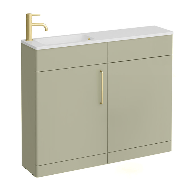 Odyssey Sage Combination Furniture Pack with Brushed Brass Handle (Excludes Pan + Cistern)