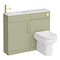 Odyssey Sage Combination Vanity and WC Unit with Brushed Brass Handle and Flush
