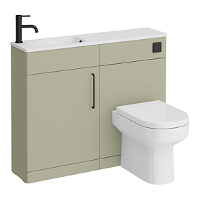 Odyssey Sage Combination Vanity and WC Unit with Matt Black Handle and Flush