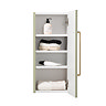 Odyssey Sage Wall Hung Cabinet with Brushed Brass Handle - 650mm
