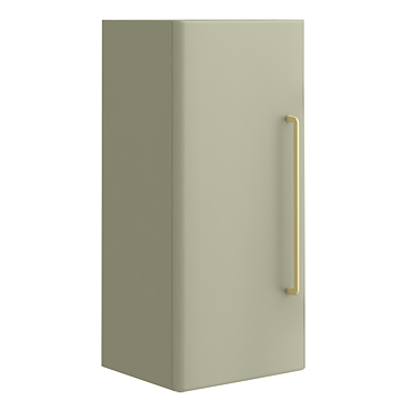 Odyssey Sage Wall Hung Cabinet with Brushed Brass Handle - 650mm