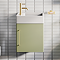 Odyssey Sage Wall Hung Cloakroom Vanity Unit - 450mm Wide with Brushed Brass Handle (Left Hand Option)