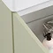 Odyssey Sage Wall Hung Cloakroom Vanity Unit - LH 450mm Wide with Brushed Brass Handle