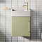 Odyssey Sage Wall Hung Cloakroom Vanity Unit - 450mm Wide with Brushed Brass Handle (Right Hand Option)