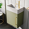 Odyssey Sage Wall Hung Cloakroom Vanity Unit - 450mm Wide with Brushed Brass Handle (Right Hand Option)