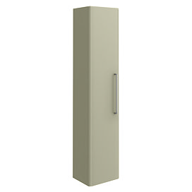 Odyssey Sage Wall Hung Tall Storage Unit with Chrome Handle - 1400mm