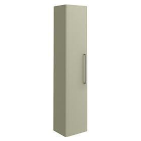 Odyssey Sage Wall Hung Tall Storage Unit with Chrome Handle - 1400mm