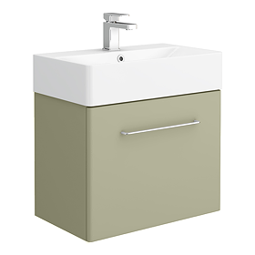 Odyssey Sage Wall Hung Vanity Unit - 600mm Wide with Chrome Handle