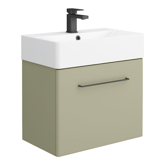 Odyssey Sage Wall Hung Vanity Unit - 600mm Wide with Matt Black Handle