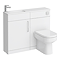 Odyssey White Combination Vanity and WC Unit with Chrome Handle and Flush