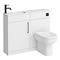 Odyssey White Combination Vanity and WC Unit with Matt Black Handle and Flush