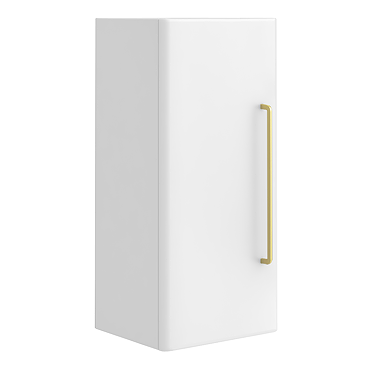 Odyssey White Wall Hung Cabinet with Brushed Brass Handle - 650mm