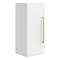 Odyssey White Wall Hung Cabinet with Brushed Brass Handle - 650mm