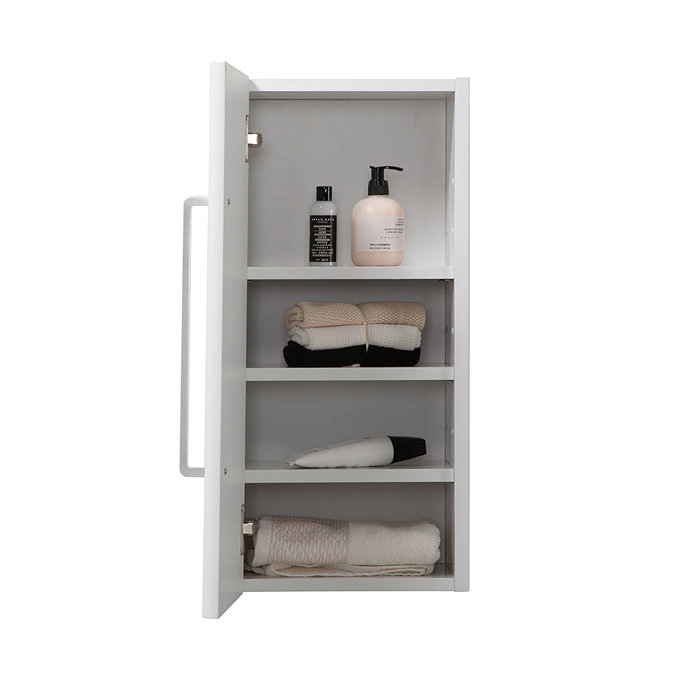 Odyssey White Wall Hung Cabinet with Chrome Handle - 650mm