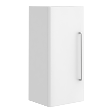 Odyssey White Wall Hung Cabinet with Chrome Handle - 650mm