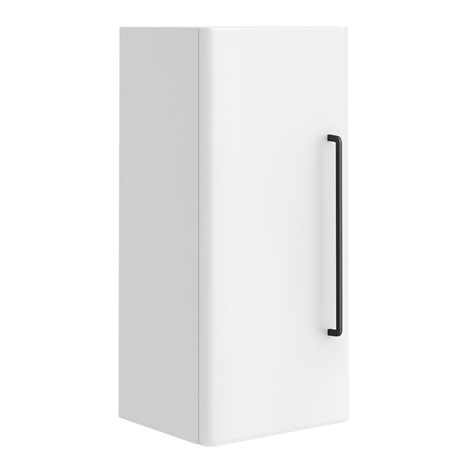 Odyssey White Wall Hung Cabinet with Matt Black Handle - 650mm