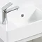  Odyssey White Wall Hung Cloakroom Vanity Unit - 450mm Wide with Brushed Brass Handle (Left Hand Option)