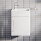 Odyssey White Wall Hung Cloakroom Vanity Unit - 450mm Wide with Chrome Handle (Left Hand Option)