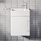 Odyssey White Wall Hung Cloakroom Vanity Unit - 450mm Wide with Chrome Handle (Right Hand Option)