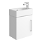 Odyssey White Wall Hung Cloakroom Vanity Unit - 450mm Wide with Chrome Handle (Right Hand Option)