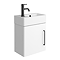 Odyssey White Wall Hung Cloakroom Vanity Unit - 450mm Wide with Matt Black Handle (Left Hand Option)