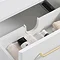 Odyssey White Wall Hung Vanity Unit - 600mm Wide with Brushed Brass Handle