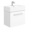 Odyssey White Wall Hung Vanity Unit - 600mm Wide with Chrome Handle