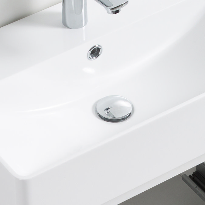 Odyssey White Wall Hung Vanity Unit - 600mm Wide with Matt Black Handle