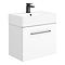 Odyssey White Wall Hung Vanity Unit - 600mm Wide with Matt Black Handle
