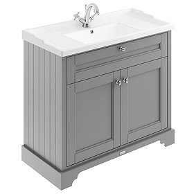 Old London 1000mm 2-Door Cabinet & Basin - Storm Grey Large Image