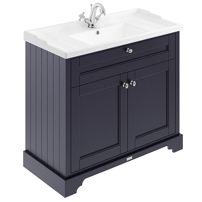 Old London 1000mm 2-Door Cabinet & Basin - Twilight Blue Large Image