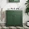 Old London 1000mm Cabinet & Single Bowl Grey Marble Top - Hunter Green  Profile Large Image