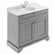 Old London 1000mm Cabinet & Single Bowl Grey Marble Top - Storm Grey Large Image
