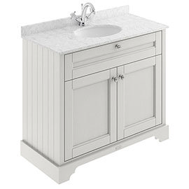 Old London 1000mm Cabinet & Single Bowl Grey Marble Top - Timeless Sand Medium Image