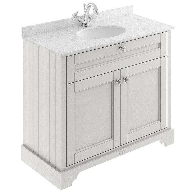 Old London 1000mm Cabinet & Single Bowl Grey Marble Top - Timeless Sand Large Image